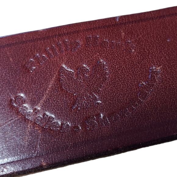 RARE Phillip Hawk Saddler Shoemaker Leather Brass Buckle Belt Hand Crafted 36 - Picture 4 of 4